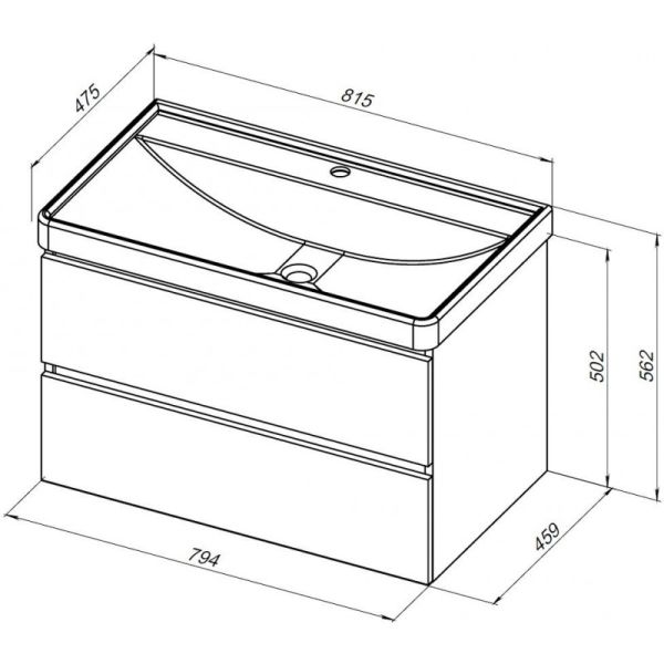 Тумба под раковину Aquanet Вега 2.0 337949 80 см маренго
