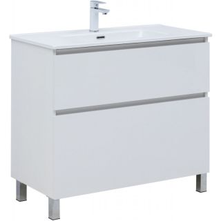 Тумба под раковину Aquanet Вега 344124 90 см белый глянец
