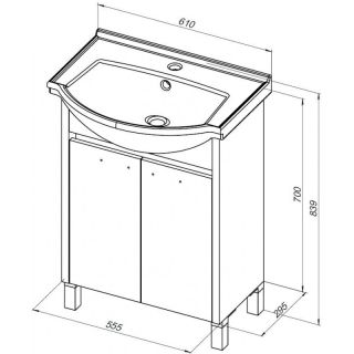 Тумба под раковину Aquanet Донна 294390 60 см белый глянец