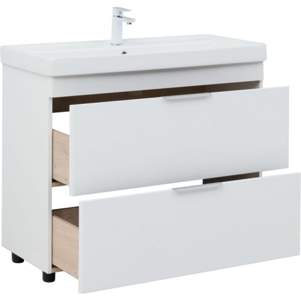 Тумба под раковину Aquanet Ирис New 339257 100 см белый глянец