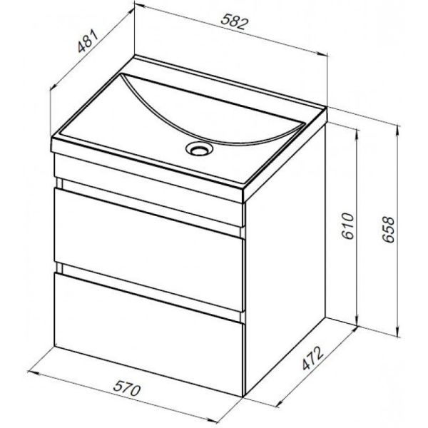 Тумба под раковину Aquanet Нота New 335417 60 см белый глянец