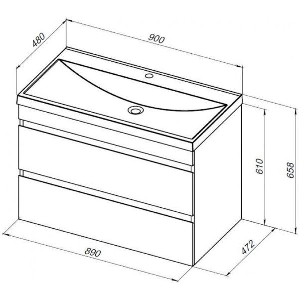 Тумба под раковину Aquanet Нота New 334199 90 см дуб светлый