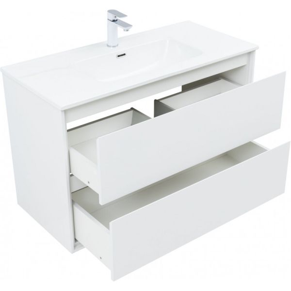 Тумба под раковину Aquanet Милан 336370 100 см белый глянец