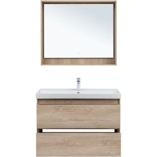 Тумба под раковину Aquanet Милан 336385 100 см дуб светлый