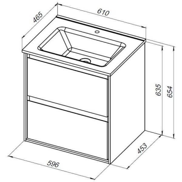 Тумба под раковину Aquanet Милан 336382 60 см дуб светлый