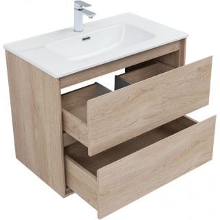 Тумба под раковину Aquanet Милан 336384 80 см дуб светлый