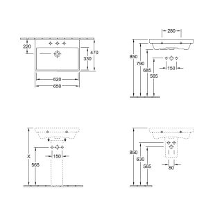 Раковина Villeroy  Boch Avento 41586501 65 см