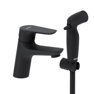 Смеситель для раковины Damixa Jupiter 770300300 с гигиеническим душем черный