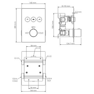Wasserkraft Neime 1944Thermo Термостатический смеситель для ванны и душа