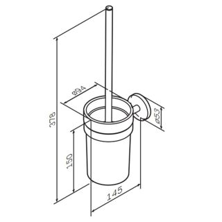 Стойка с туалетной щеткой AM.PM X-Joy A85A33344 розовое золото