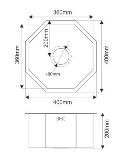 Мойка D400B Octavia Melana ProfLine 1,2/200 графит