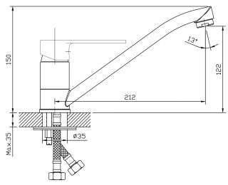 Смеситель для кухни ESKO Lagos LG 05 хром