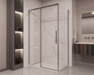 Душевой уголок Vincea Stella VSR-1ST1015CLGM, 1500*1000, вороненая сталь, стекло прозрачное