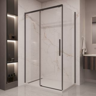 Душевой уголок Vincea Stella VSR-1ST1016CLB, 1600*1000, черный, стекло прозрачное