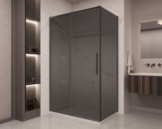 Душевой уголок Vincea Stella VSR-1ST9012CGB, 1200*900, черный, стекло тонированное