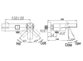 Смеситель для ванны Bronze de Luxe SIMPLE STB980, хром