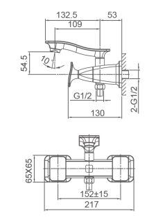 Смеситель для ванны Wonzon & Woghand Shakespeare WW-653101-DG тёмное золото