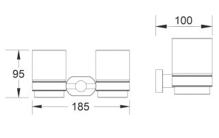 Стакан для ванной комнаты двойной Shevanik SG5122 хром