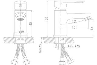 Смеситель для раковины Rossinka (RS31-11)