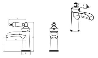 Смеситель для раковины Boheme Vogue бронза с черным SW_Комплект бронза