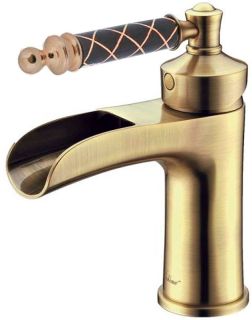 Смеситель для раковины Boheme Vogue бронза Murano, черное_Комплект бронза