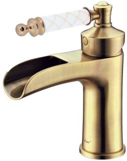 Смеситель для раковины Boheme Vogue бронза Murano, Белое_Комплект бронза