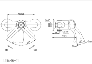 Смеситель для душа, золото Cezares LIRA-C-DM-03