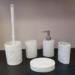 Набор аксессуаров керамический для ванной 5 в 1 белый