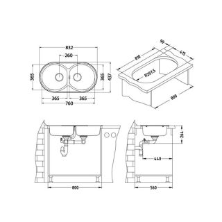 Кухонная мойка Alveus 1060002 Form 50 Nat-90 83.2x43.7