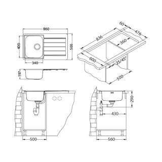 Кухонная мойка Alveus 1089611 Line Maxim 20-Sat 86x50