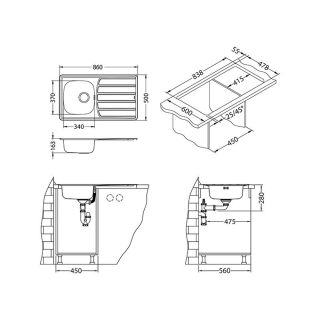 Кухонная мойка Alveus 1098842 Zoom 30 Lei-90 86x50