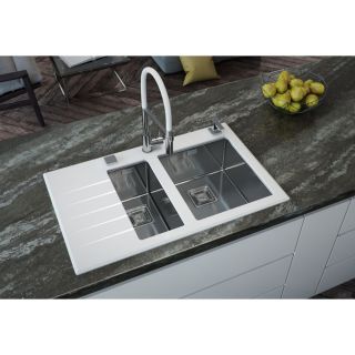 Кухонная мойка Alveus 1099640 Crystalix 20 белая 86x54 правая