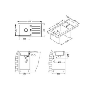 Кухонная мойка Alveus 1076858 Niagara 30 Granital Carbon-G91 78x43.5