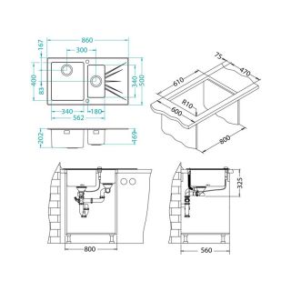 Кухонная мойка Alveus 1103660 Karat 20 белая 86x50 правая