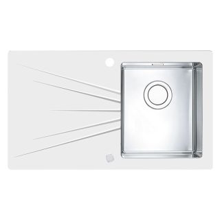 Кухонная мойка Alveus 1123796 Karat Up 10 белая 86x50 правая