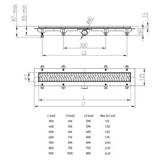 Душевой лоток Veconi Medium N 950 V950MN с решеткой Хром глянцевый