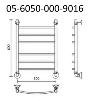 Полотенцесушитель водяной Маргроид В5 Р60*50 белый матовый 05-6050-000-9016
