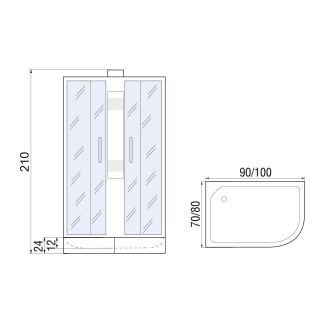 Душевая кабина River Nara  90x70 МТ L 10000008788 без гидромассажа