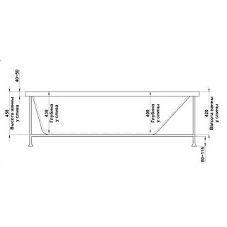 Акриловая ванна Bas Веста В 00144 170х75 правая на каркасе