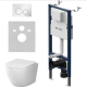 Комплект унитаза с инсталляцией AM.PM  IS90201.801900 с сиденьем Микролифт и клавишей смыва белой