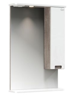 Шкаф-зеркало с подсветкой Onika Харпер 205216 правый 52см белый глянцевый