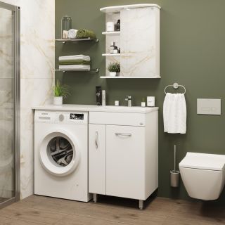 Шкаф-зеркало с подсветкой Onika Карина 205513 правый 55см белый