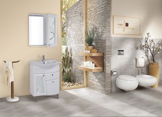 Шкаф-зеркало с подсветкой Onika Валенсия 206532 правый 65см белый