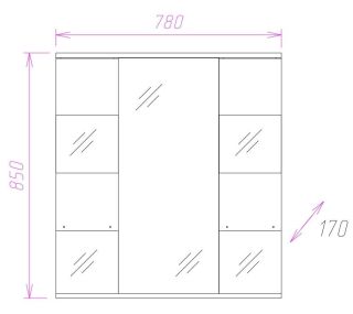 Шкаф-зеркало с подсветкой Onika Флорена 207802 78см белый