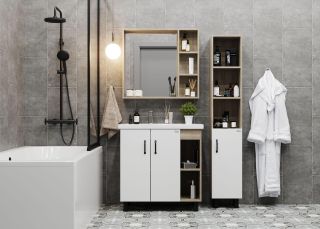 Шкаф-зеркало Onika Тимбер 208091 80см дуб сонома