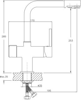 Смеситель Granula для кухни GR-2088 пирит