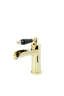 Смеситель для раковины Boheme Vogue золото с черной керамикой_Комплект золото
