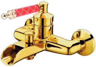 Смеситель для  ванны Boheme Vogue  Murano, рубиновое_Комплект золото