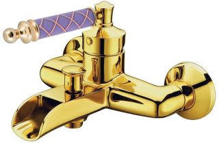 Смеситель для  ванны Boheme Vogue  Murano, фиолетовое_Комплект золото