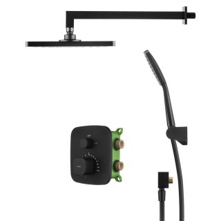 Душевой комплект Swedbe Platta 5565B с термостатом чёрный